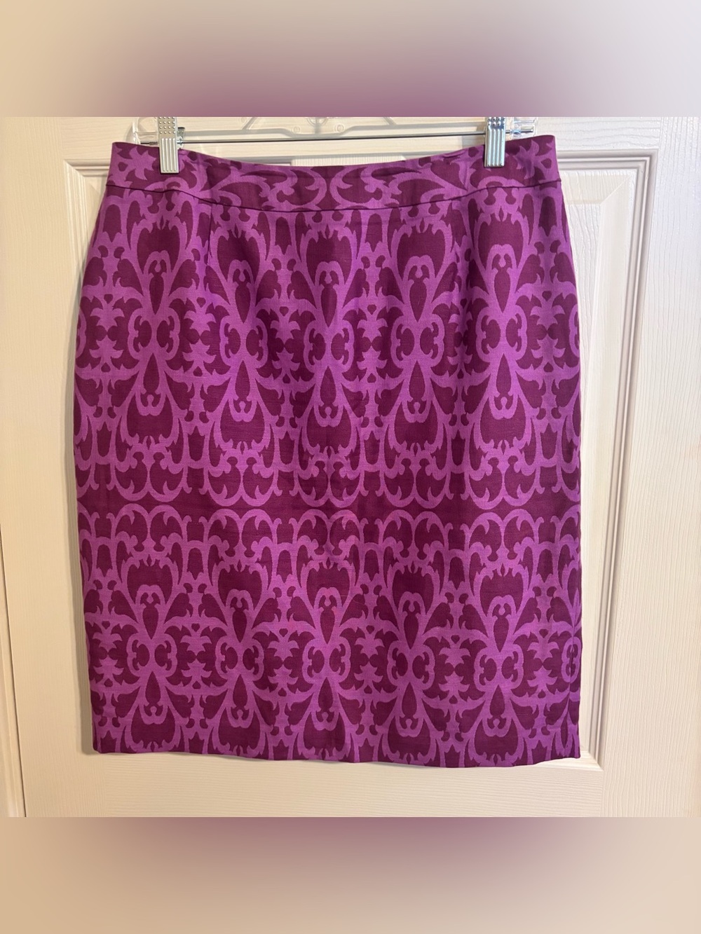 Semantiks Fuchsia & Plum Damask Pencil Skirt Size 10
